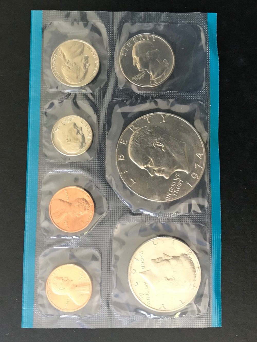 1974 P, D & S U.S. Mint Uncirculated Set 13 Coins -All Mint Pennies - JFK & Ikes